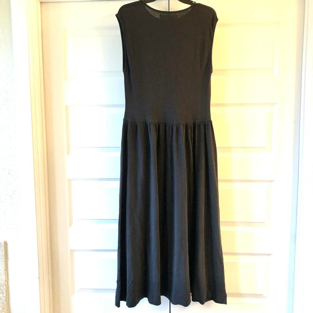 FREE PEOPLE Black Knit Sleeveless Midi Dress Drop Waist Pockets XS - Picture 5 of 6